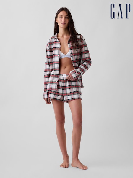 Red & Cream - Gap Flannel Pyjamas Shorts