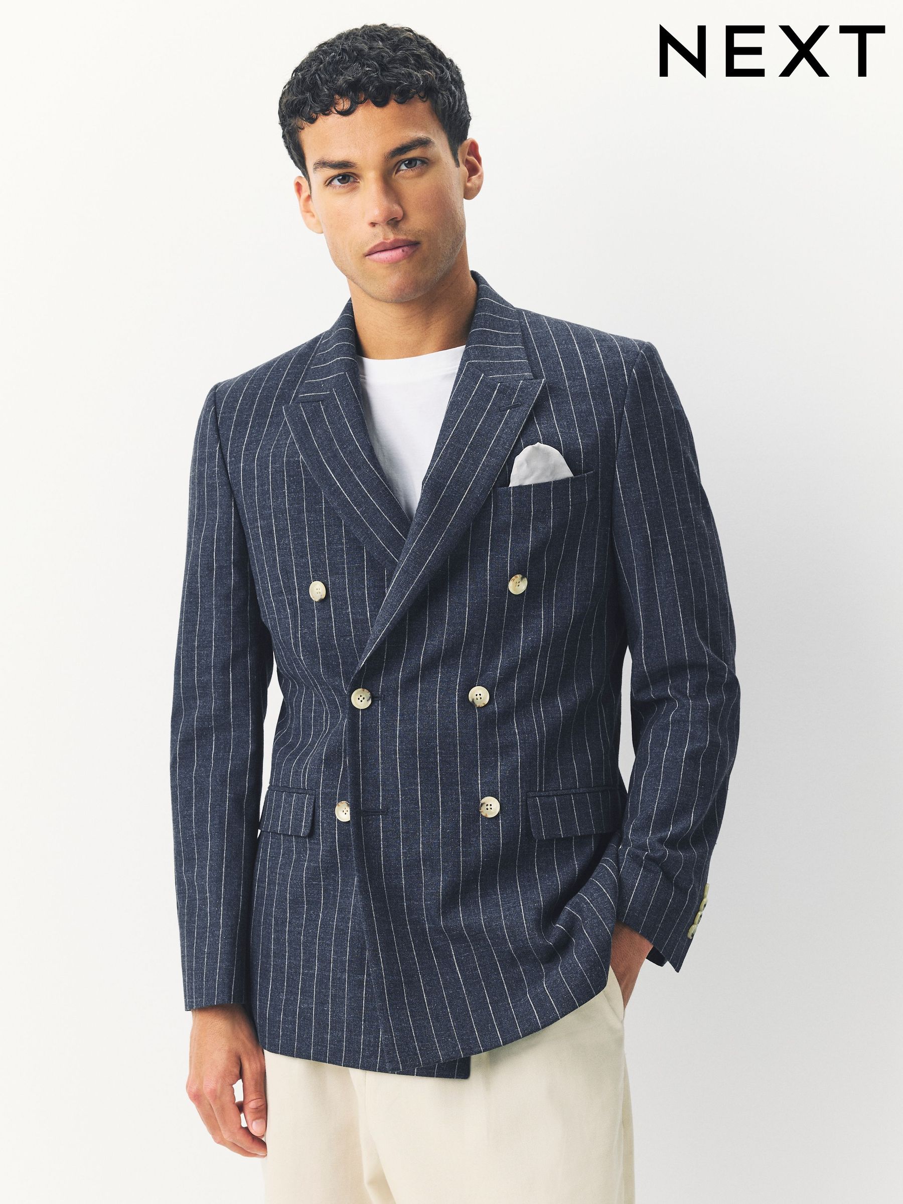 ジャケット・アウター Kenichi. double breasted suit jacket Italian-Wool-Blend-Twill-