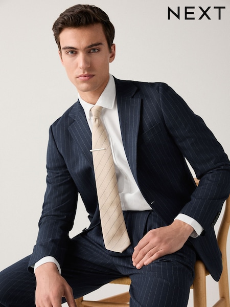 Navy Slim Fit Striped Suit Jacket (AG5781) | € 133