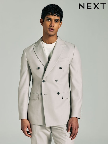 Neutral Textured Suit Jacket (AG5786) | 317 QAR