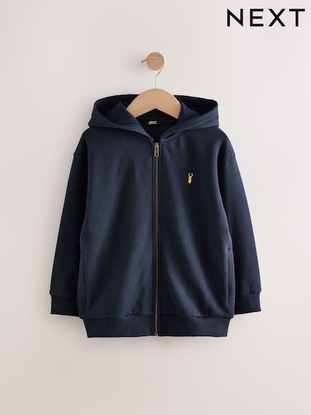 Navy Blue Stag Zip Through Hoodie (3-16yrs) (AG5791) | 84 QAR - 109 QAR