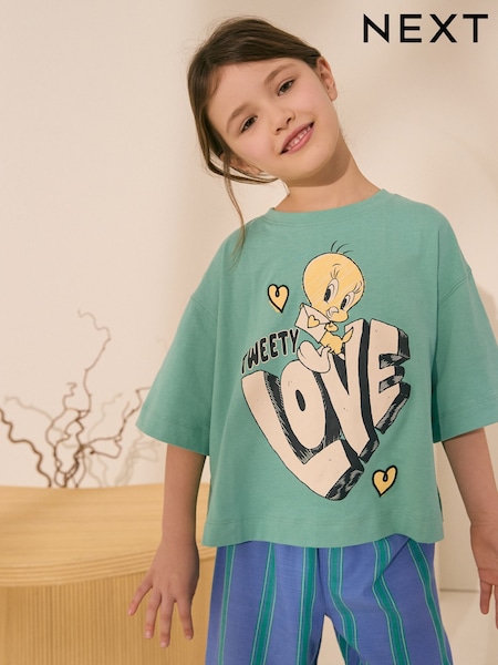 Green Looney Tunes Tweety License 100% Cotton T-Shirt (3-16yrs) (AG5845) | €17 - €24