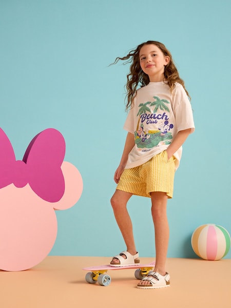 White Oversized Sequin Minnie Mouse License 100% Cotton T-Shirt (3-16yrs) (AG5848) | €20 - €27