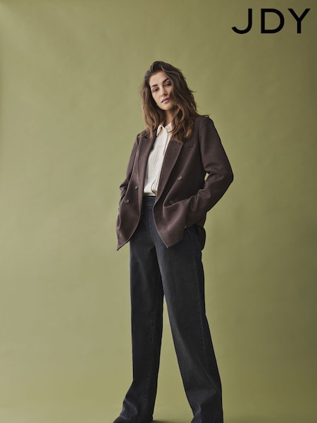 JDY Grey Button Detail Wide Leg Jeans (AG5892) | ₪176