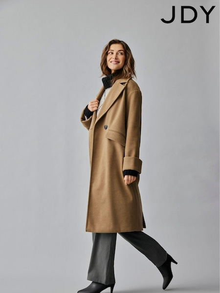 JDY Brown Long Tailored Coat (AG5894) | ₪402