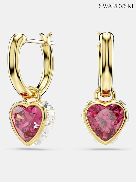 Swarovski Red Heart Gold-Tone Plated Chroma Drop Earrings (AG5905) | AED518