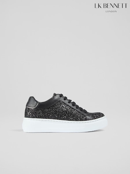 LK Bennett Black Lift Platform Trainers (AG5932) | AED579