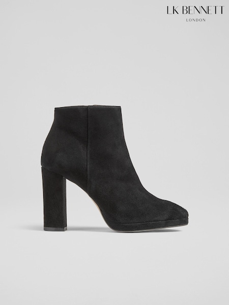 LK Bennett Black Sibella Platform Ankle Boots (AG5934) | AED1,249
