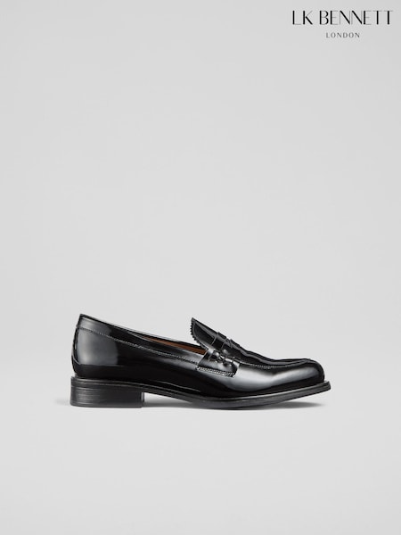 LK Bennett Black Arissa Penny Slot Tuxe Loafers (AG5936) | €165