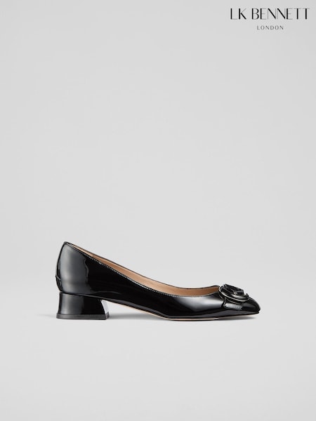 LK Bennett Black Cici Casual Resin Buckle Courts (AG5940) | ₪1,504