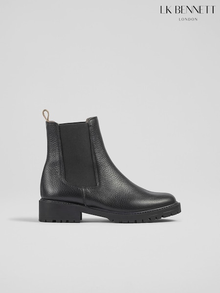 LK Bennett Black Cadea Casual Tread Sole Boots (AG5943) | AED870