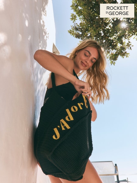 Rockett St George Black 'Jadore' Beach Bag (AG5965) | €59.50