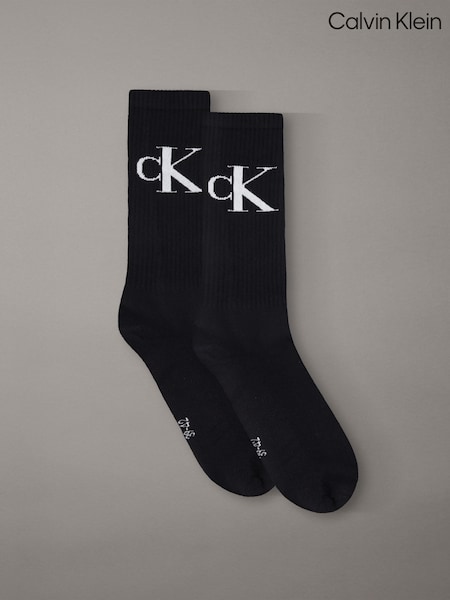 Sort - Regular Calvin Klein Soft Cotton Stretch Crew Socks 2 Pack