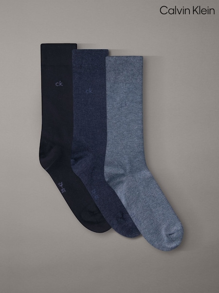 Zils - Regular Calvin Klein Soft Cotton Stretch Crew Socks 3 Pack