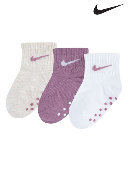 Fioletowośliwkowy - Nike Infant Gripper Socks 3 Pack (AG6945) | 65 zł
