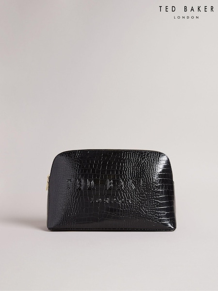 Ted Baker Black Large Crocana Imitation Croc Effect Washbag (AG7002) | AED239