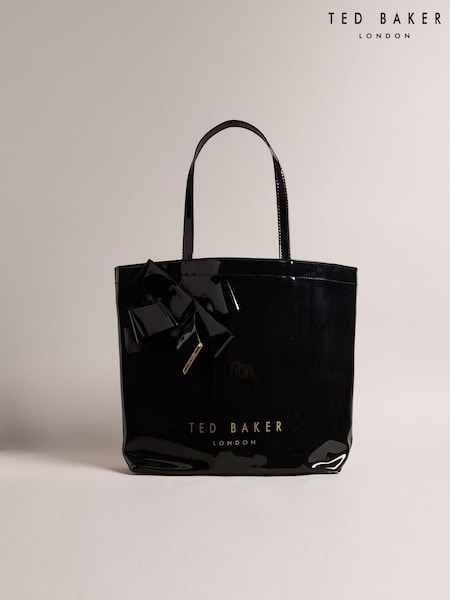 Negru - Geantă emblematică mare cu fundă și nod Ted Baker Nicon (AG7007) | 372 LEI