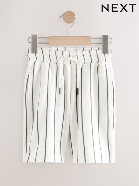Cream 100% Cotton Texture Striped Shorts (3-16yrs) (AG7025) | € 10 - € 17