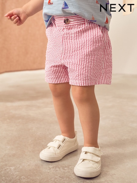 Red/White Stripe Chinos Shorts (3mths-7yrs) (AG7147) | AED36 - AED46