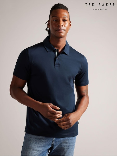 Ted Baker Blue Slim 100% Cotton Zeiter Short Sleeve Soft Touch Polo Shirt (AG7149) | €50