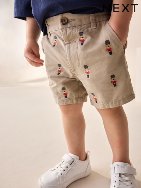 Stone Embroidered London Chinos Shorts (3mths-7yrs) (AG7151) | AED51 - AED61