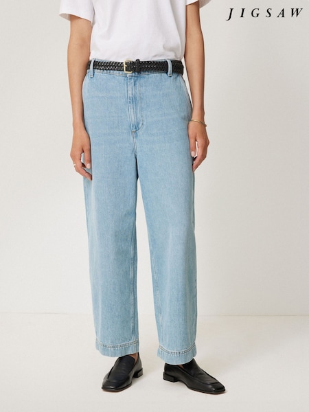 Jigsaw Blue Kensington Barrel Leg Jeans (AG7226) | €121