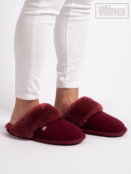Just Sheepskin Red Ladies Duchess Slippers (AG7256) | €90