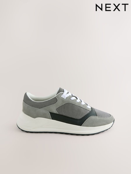 Grey/Black Smart Casual Lace Up Trainers (AG7300) | €63