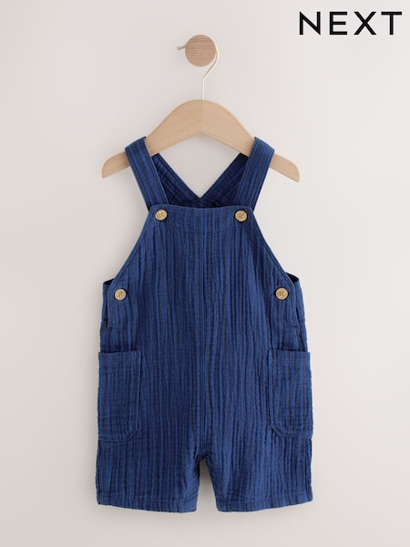Темно-синий в полоску - Soft Textured 100% Cotton Dungarees (3mths-7yrs) (AG7316) | €21 - €27