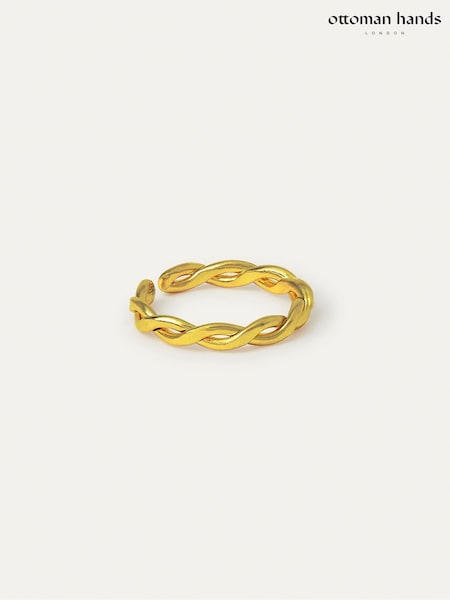 Gold - Ottoman Hands Blair Chain Stacking Ring
