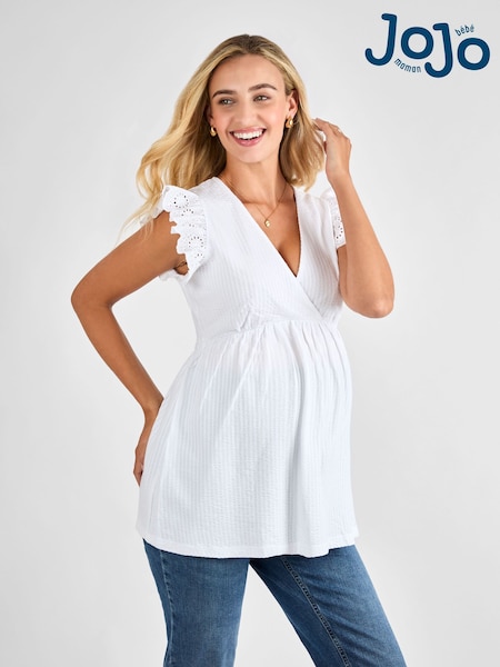 JoJo Maman Bébé Broderie Flutter Sleeve Maternity Top (AG8196) | 51 €