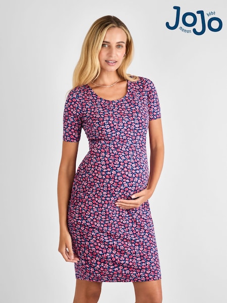 JoJo Maman Bébé Navy Maternity & Nursing Bodycon Dress (AG8199) | $77
