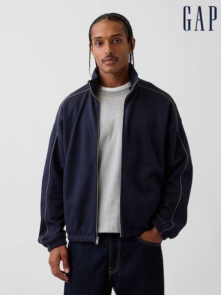 Navy - Regular Gap Heavyweight Oversized Zip-up Jacket