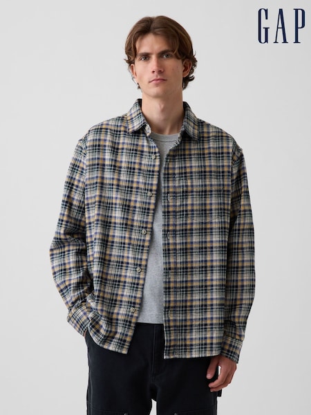 Zila/dzeltena rūtains - Regular Gap Relaxed Flannel Shirt