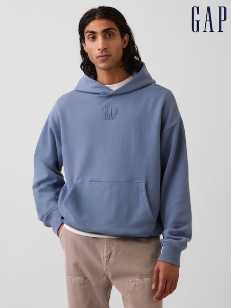 Blue - Regular Gap Heavyweight Oversized Logo Hoodie