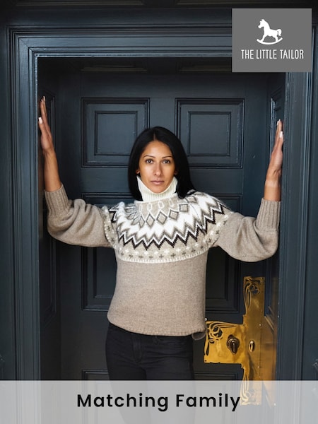 Naturale - The Little Tailor Relaxed Fit Diamond Pattern Knitted Christmas Jumper (AG8372) | € 127