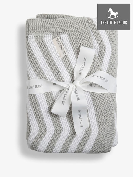 The Little Tailor Baby Chevron Design 100% Cotton Knitted Shawl (AG8376) | €45