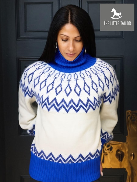 Blu - The Little Tailor Relaxed Fit Diamond Pattern Knitted Christmas Jumper (AG8379) | € 127