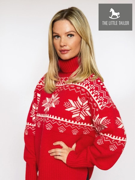 The Little Tailor Snowflake Chunky Knit Slouch Christmas Jumper (AG8381) | 170 QAR