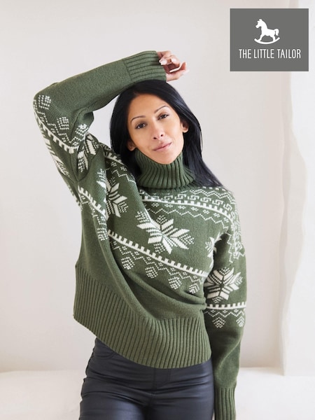 The Little Tailor Snowflake Chunky Knit Slouch Christmas Jumper (AG8390) | €45