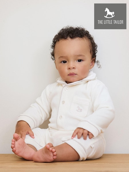 The Little Tailor Baby Luxury Soft Touch Velour Christmas Onsie Rompersuit (AG8408) | CA$74