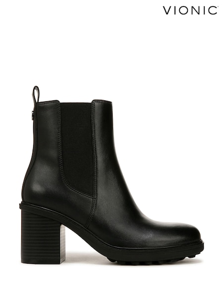 Vionic Truckee Wide Fit Block Heel Leather Ankle Boots (AG8560) | €122
