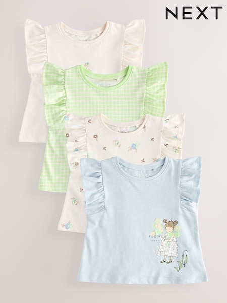 Azul de niña - 100% Cotton Vest Tops 4 Pack (3mths-7yrs) (AG8680) | 24 € - 29 €