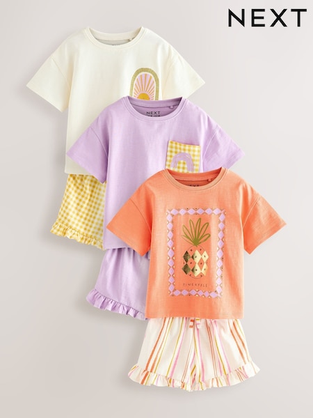 Morado lila - Top and Shorts Set 3 Pack (3mths-7yrs) (AG8682) | 37 € - 43 €