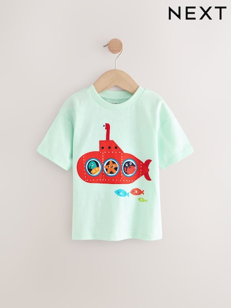 Mint Green Short Sleeve Interactive Appliqué T-Shirt (3mths-7yrs) (AG8716) | R$ 75 - R$ 95