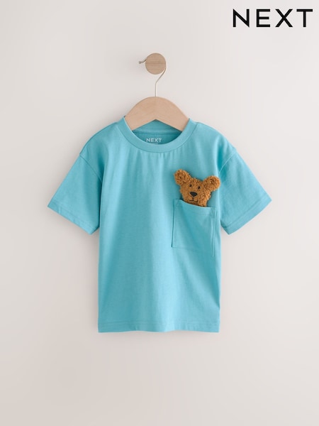 Blue Bear Short Sleeve Pocket Character T-Shirt (3mths-7yrs) (AG8718) | €11 - €14