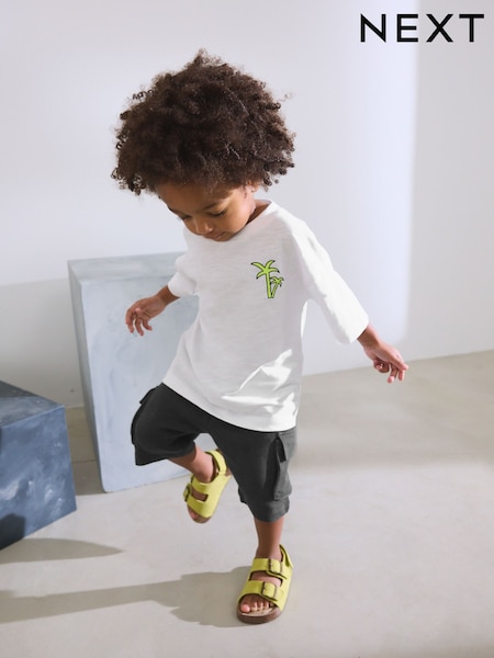 Black/White Short Sleeve T-Shirt & Utility Shorts Set (3mths-7yrs) (AG8742) | 494 UAH - 659 UAH