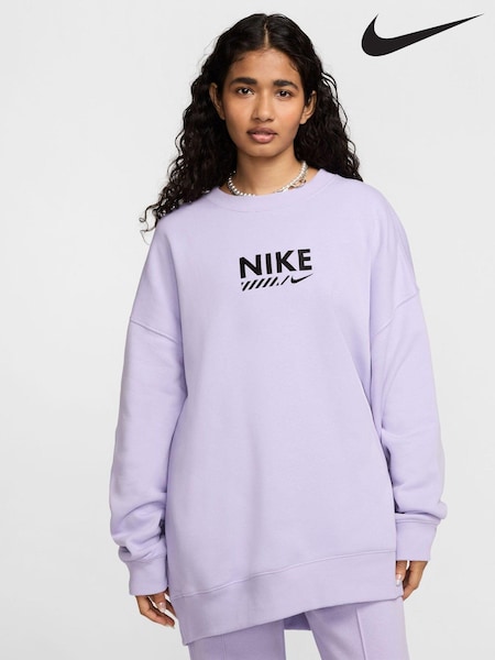 Nike Oversized Sportswear Fleece Logo Crew Neck 100% Cotton Sweatshirt (AG8749) | 47 €