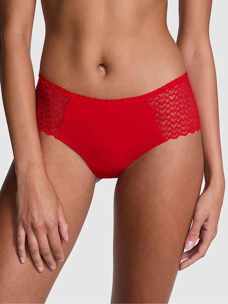 Victoria's Secret PINK Bright Vermillion Red Cheeky No Show Heart Lace Knickers (AG8770) | €10.50