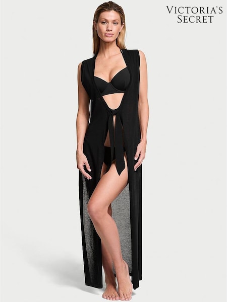 Victoria's Secret Black Bow Tie Maxi Cover Up (AG8896) | €79